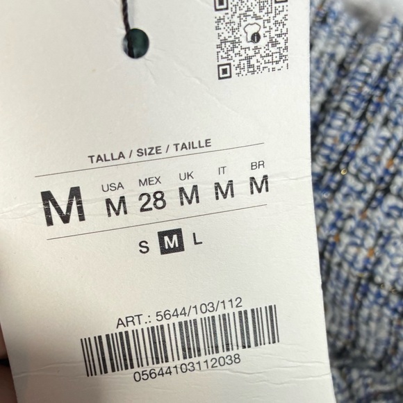 Zara Blue and White Tweed Sleeveless Top - Picture 3 of 8